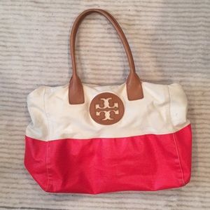 Tory Burch Red Canvas Tote